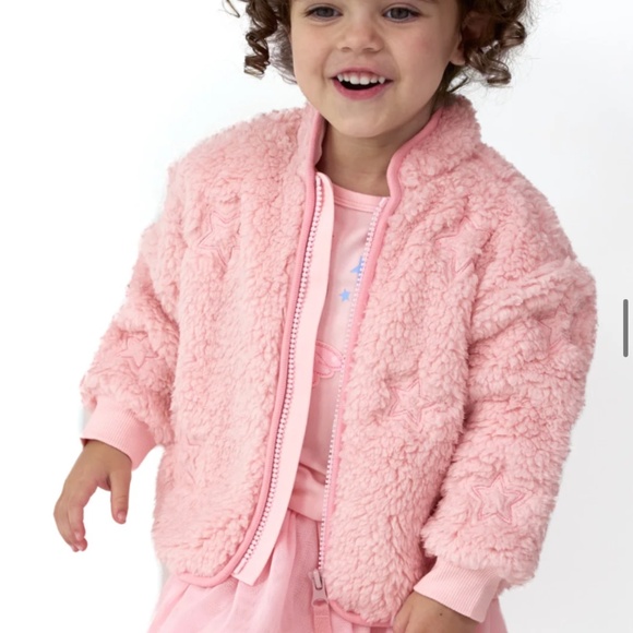 Little Sleepies  Prima Pink Sherpa Zip Jacket - 6-12 months - Picture 4 of 4